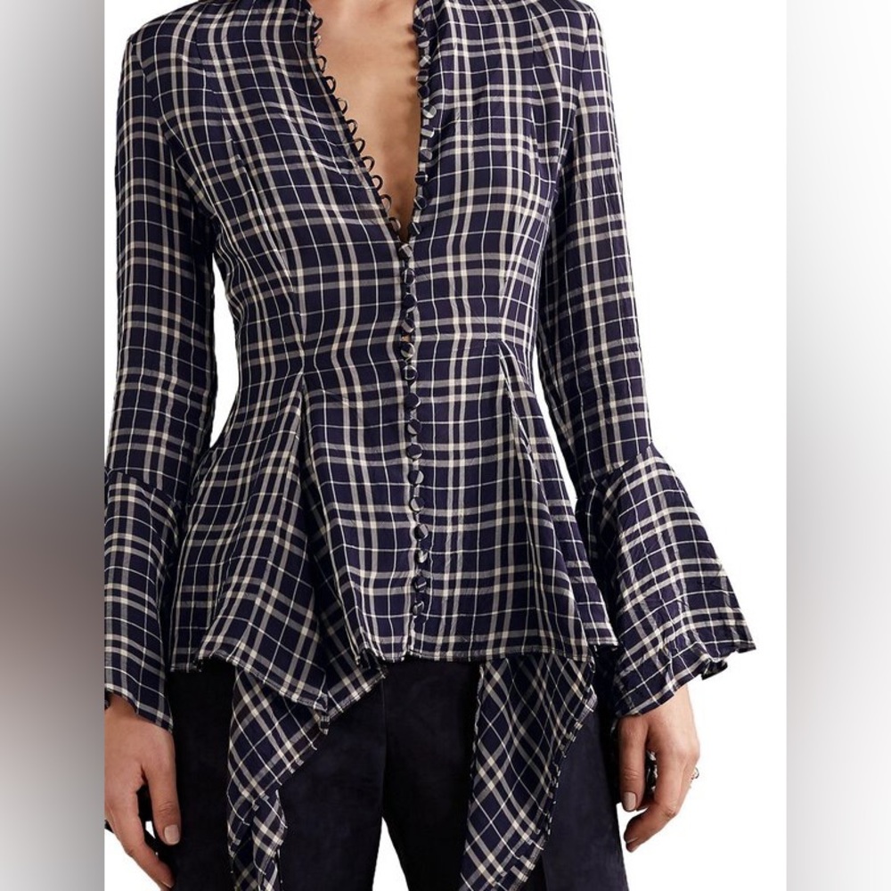 Khaite Eliot Top - Checked Violet 8